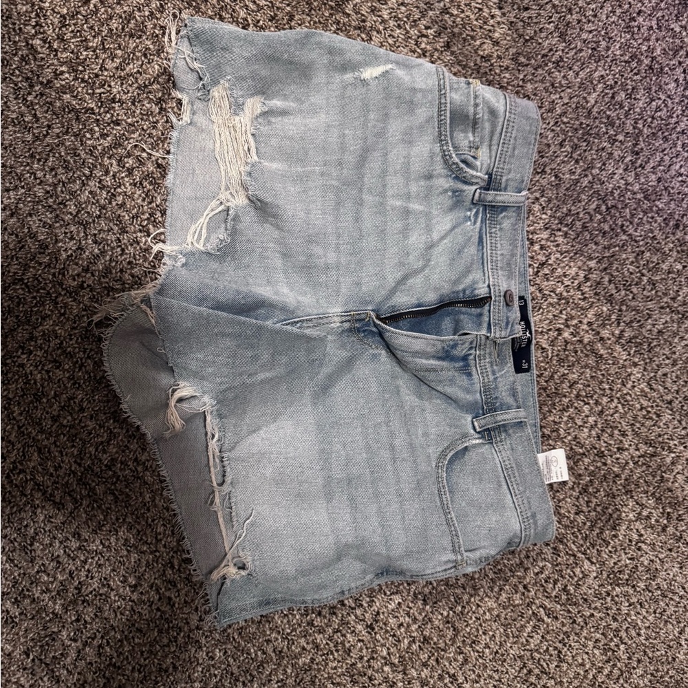 Hollister Light Blue Distressed Jean Shorts